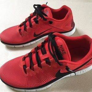 Size 9 Nike Free 3.0 in red.